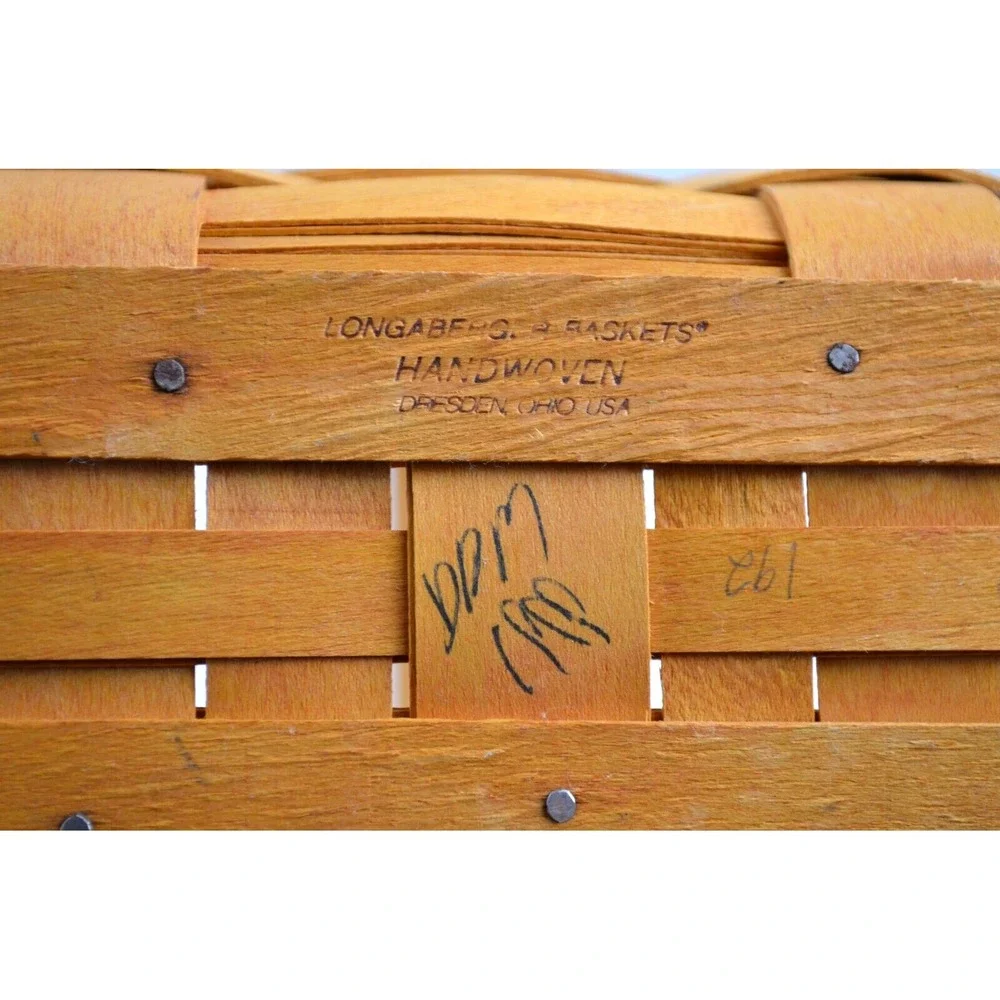 Longaberger 1999 Medium Key Basket Stars & Striped Cloth Liner Clear‎ Protector